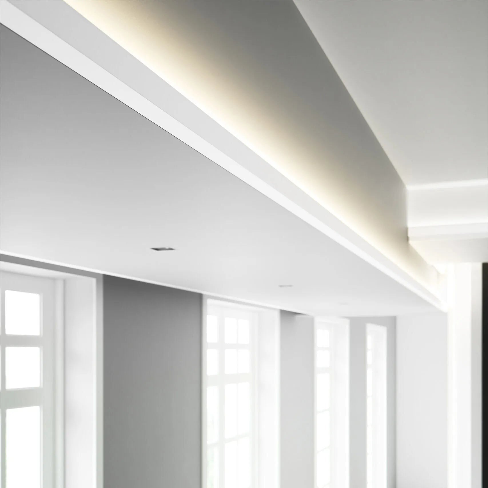 IL5 ARSTYL® 2m Ceiling Coving for LED Lighting in a minimalistic office space with soft indirect lighting | DecorMania UK